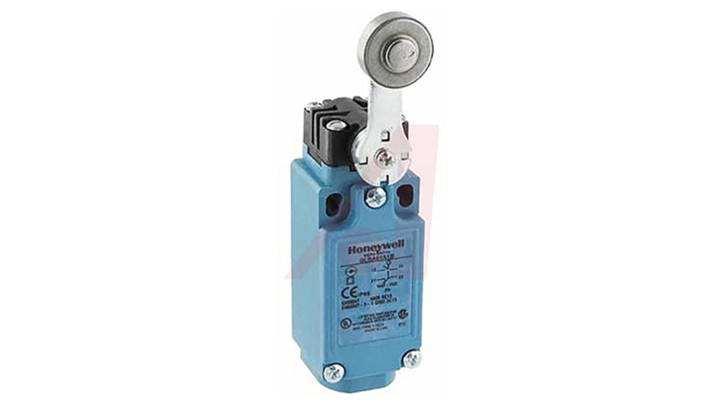 Honeywell GLD Series Roller Lever Limit Switch, NO/NC, IP66, SPDT 1NO/1NC, Thermoplastic Housing, 300V ac Max, 10A Max