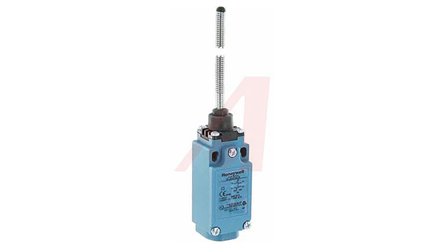 Honeywell GLD Series Coil Spring Limit Switch, NO/NC, IP66, SPDT 1NO/1NC, Thermoplastic Housing, 300V ac Max, 10A Max