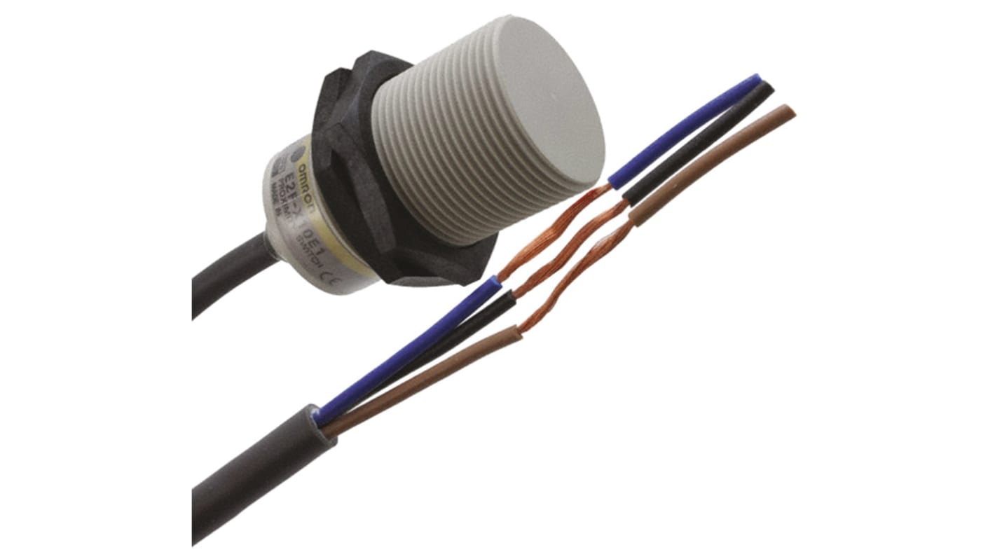 Omron Barrel-Style Proximity Sensor, M30 x 1.5, 10 mm Detection, NPN-NO Output, 12 → 24 V dc, IP68