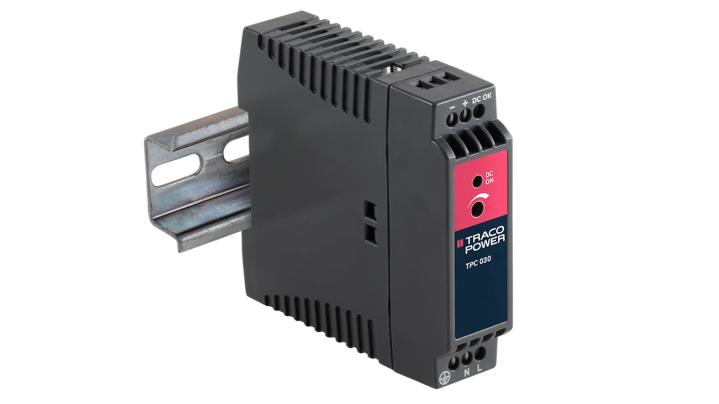 Alimentation pour rail DIN TRACOPOWER, série TPC, 48V c.c.out 600mA, 30W