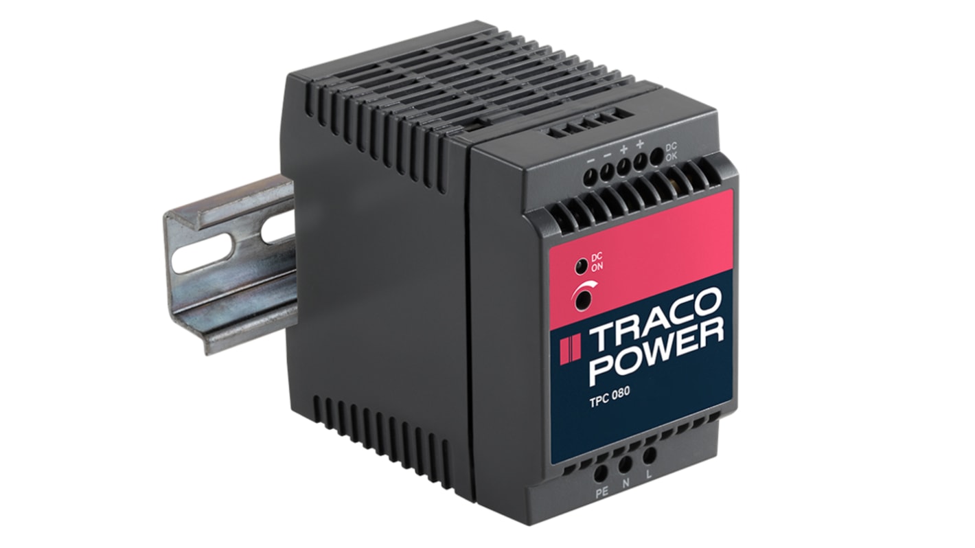 Alimentation pour rail DIN TRACOPOWER, série TPC, 12V c.c.out 6A, 72W