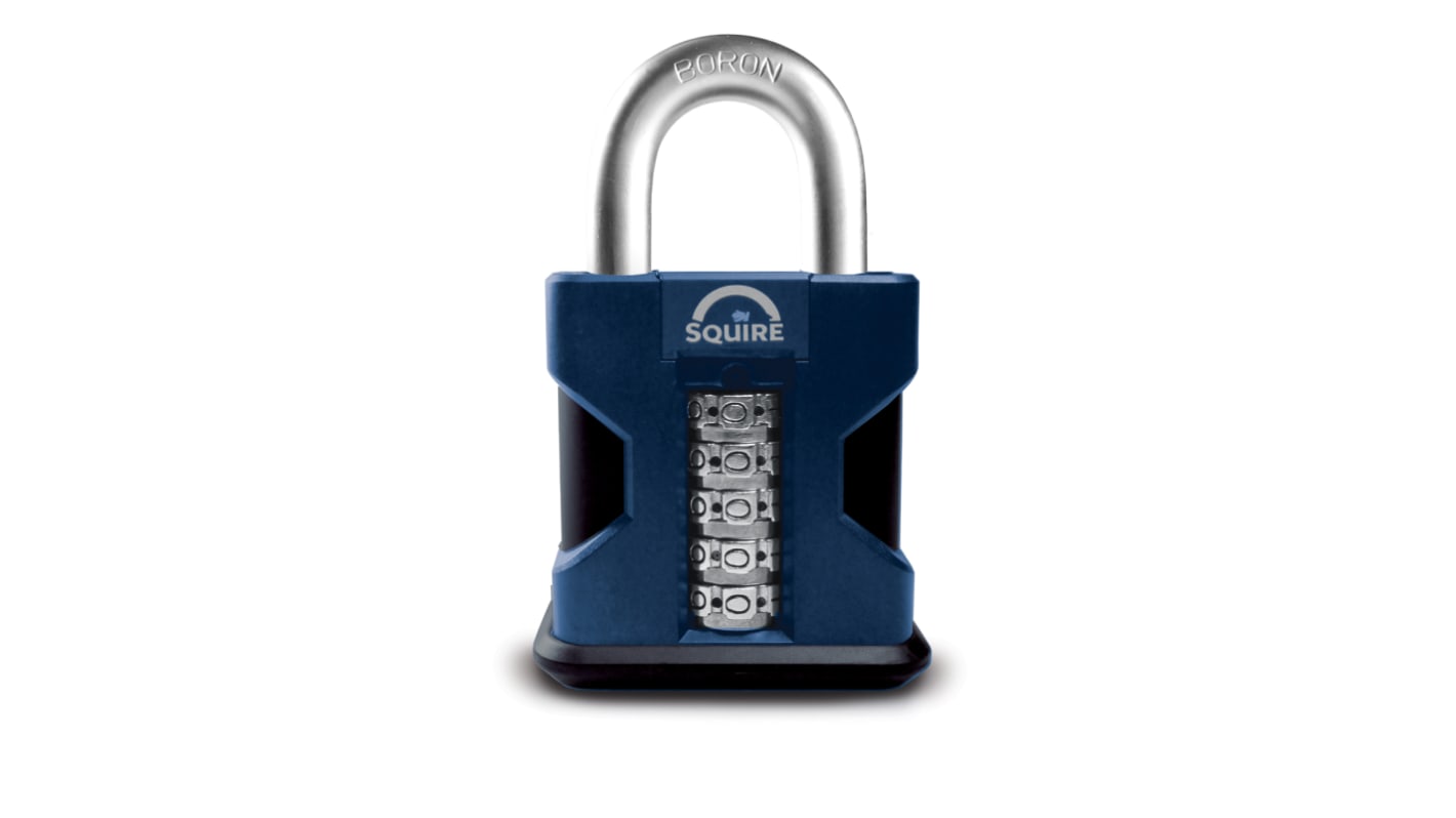 Squire Combination Weatherproof Steel Combination Padlock, 10mm Shackle, 55mm Body