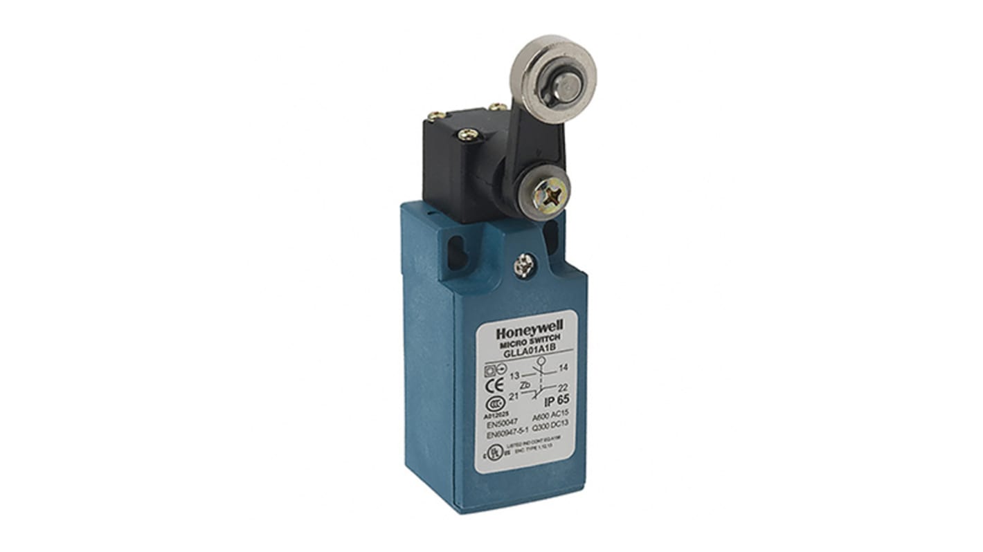 Honeywell GLL Series Roller Lever Limit Switch, NO/NC, IP66, SPDT, Plastic Housing, 600V ac Max, 10A Max