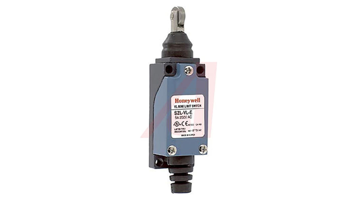 Honeywell SZL-VL Series Roller Plunger Limit Switch, NO/NC, IP64, SPDT, 250V ac Max, 5A Max