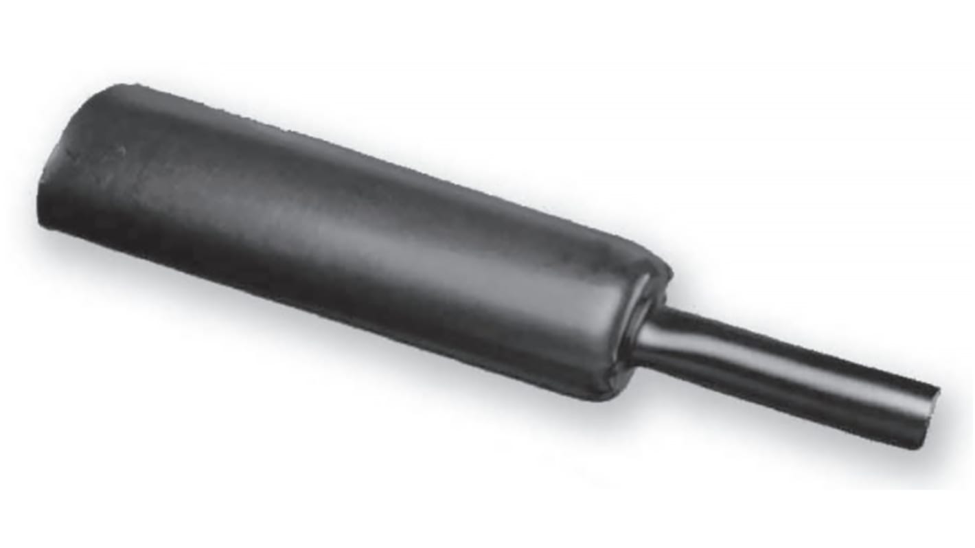 TE Connectivity Adhesive Lined Heat Shrink Tubing, Black 95mm Sleeve Dia. x 1.2m Length 3:1 Ratio, RMW Series