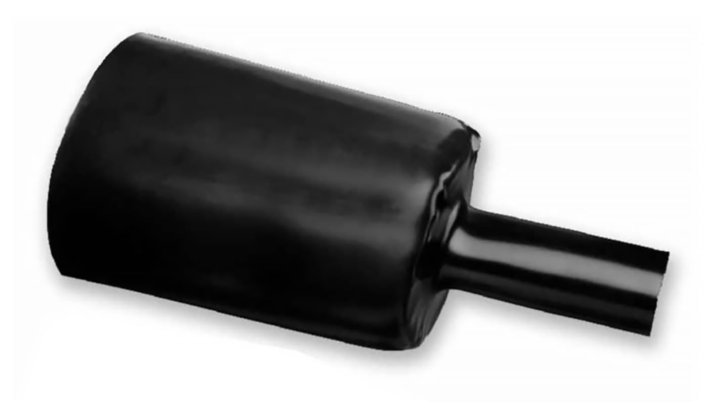 TE Connectivity Adhesive Lined Halogen Free Heat Shrink Tubing, Black 12mm Sleeve Dia. x 1.2m Length 4:1 Ratio, RHW