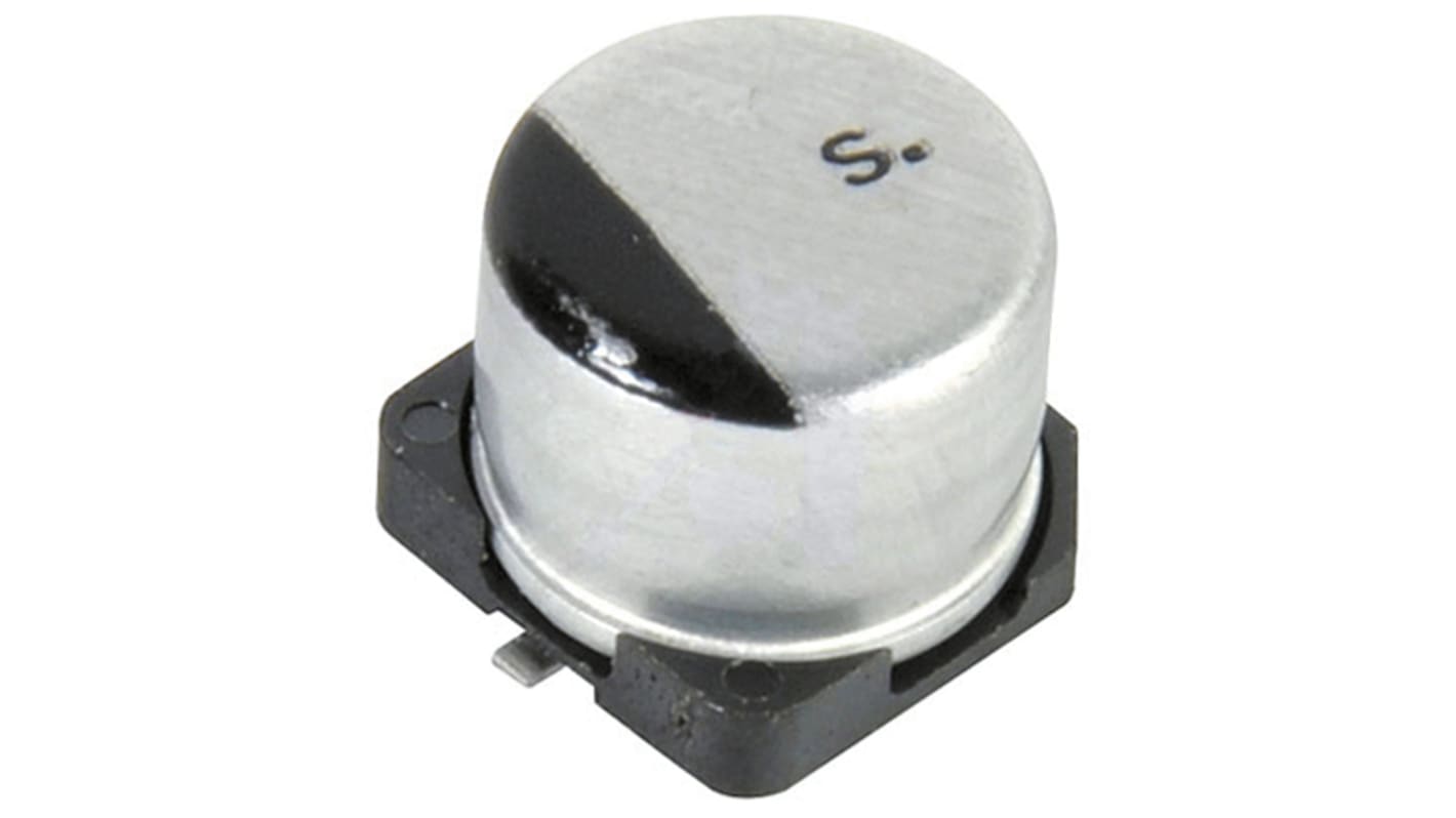 Condensador electrolítico Panasonic serie S, 10μF, ±20%, 16V dc, mont. SMD, 4 (Dia.) x 5.4mm