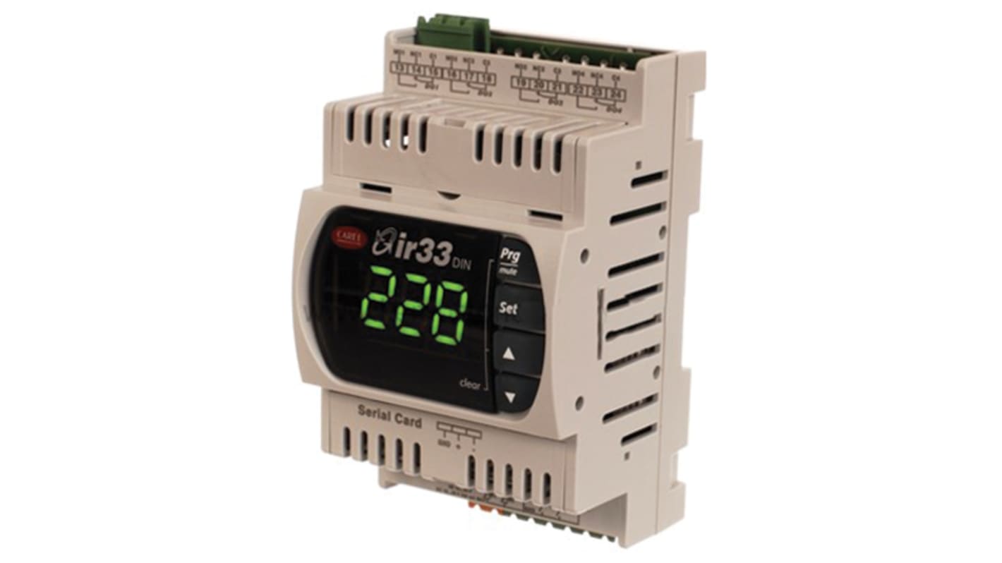 Carel DN33 On/Off Temperature Controller, 110 x 70mm, 4 Output, 24 V ac, 30 V dc Supply Voltage