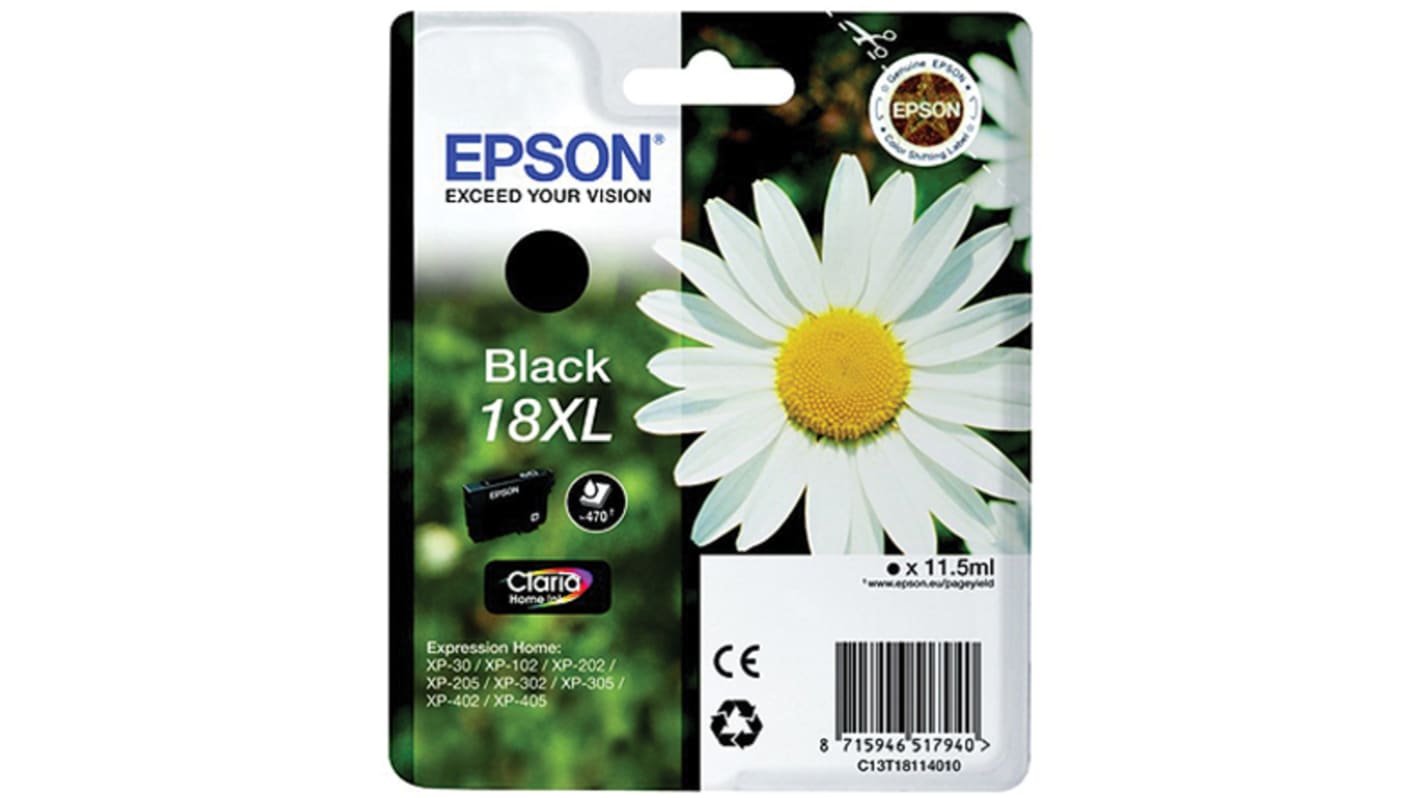 Epson 18XL Druckerpatrone für Epson Patrone Schwarz 1 Stk./Pack Seitenertrag 470