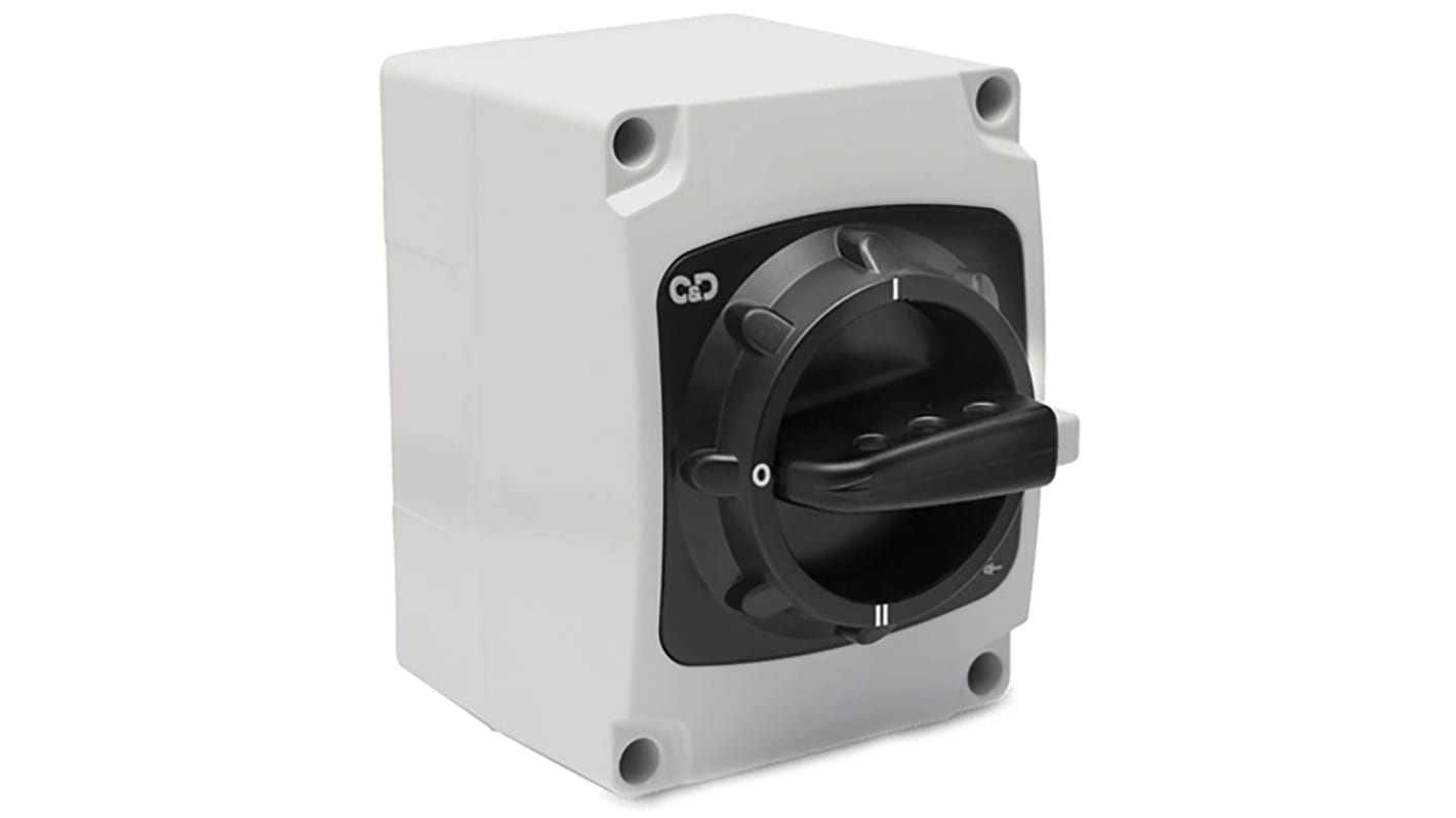 Craig & Derricott 3P Pole Isolator Switch - 20A Maximum Current, 7.5kW Power Rating, IP66