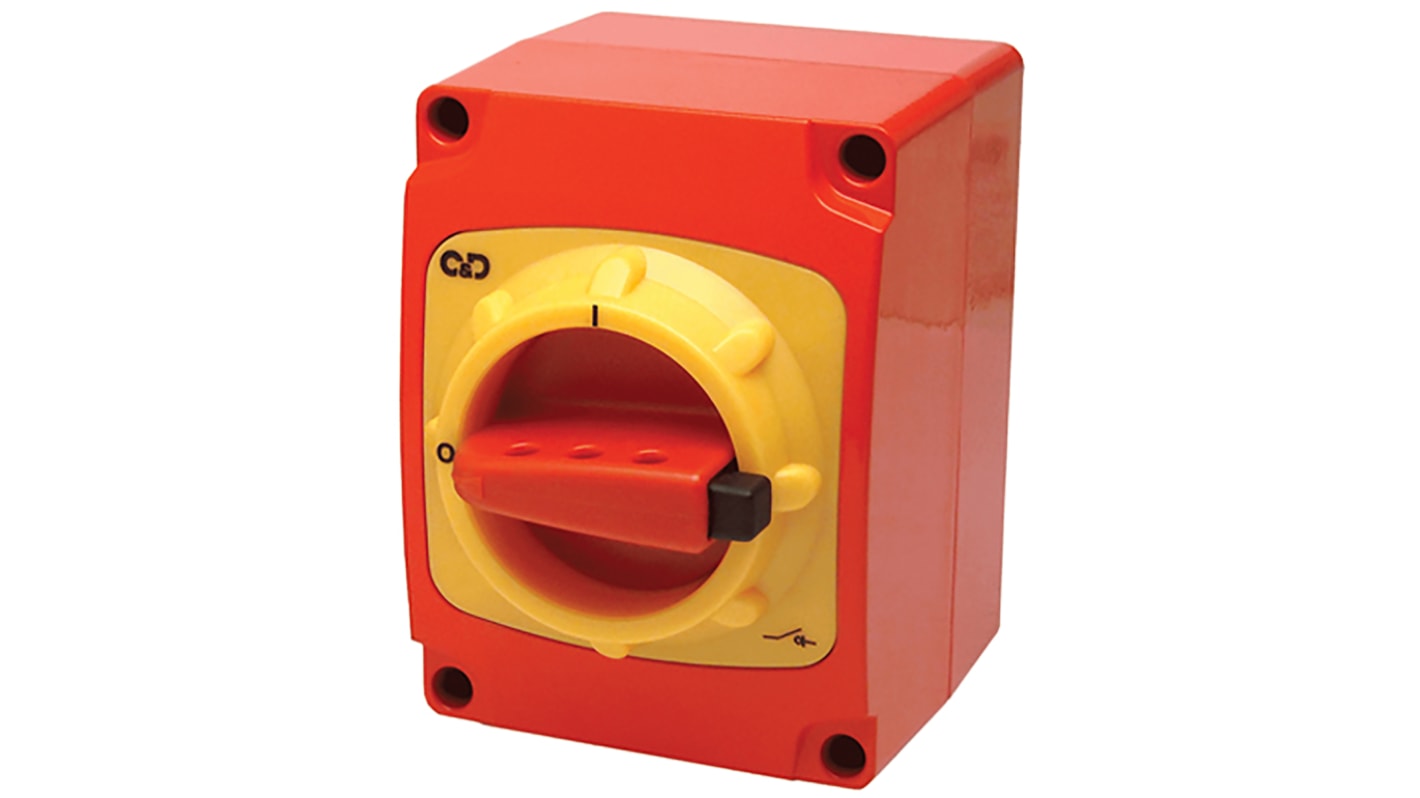 Craig & Derricott 3P Pole Isolator Switch - 25A Maximum Current, 11kW Power Rating, IP66