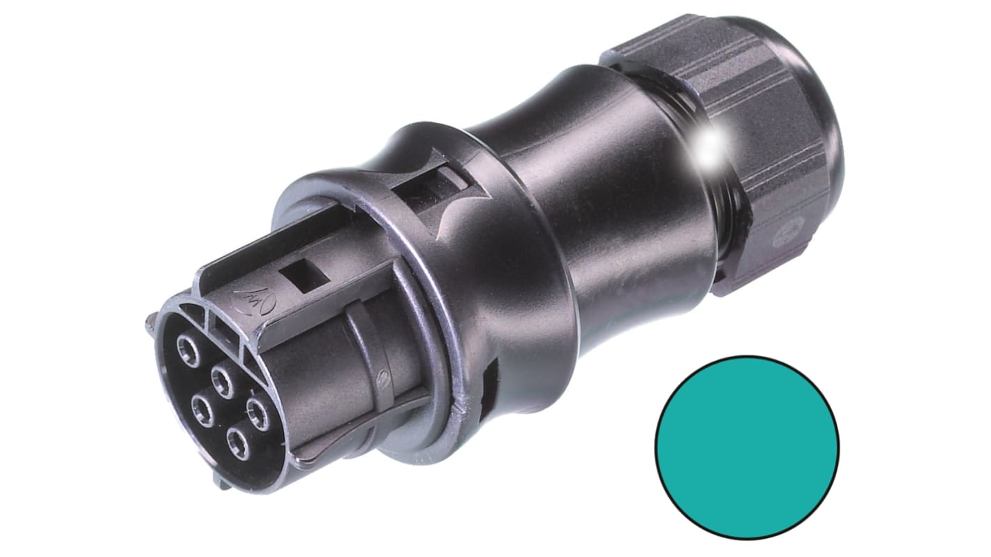 Conector de iluminación Hembra RST20i5, 5 Polos, Montaje de Cable, 250 V, 20A, IP66, IP68, IP69