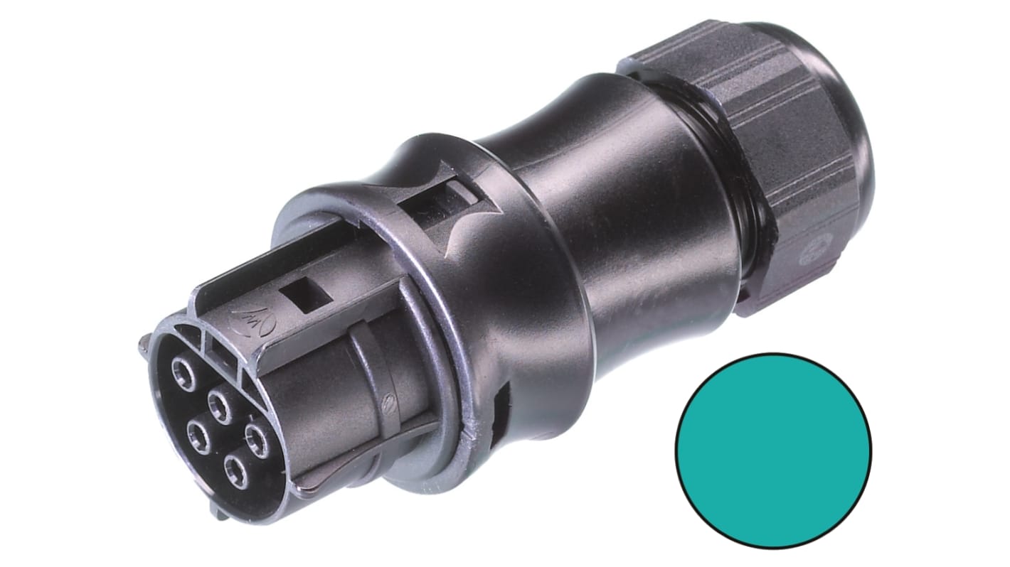 Wieland RST20i5 Series Circular Connector, 5-Pole, Female, Cable Mount, 20A, IP68