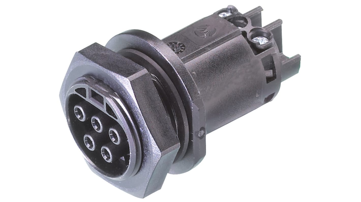 Wieland RST20i5 Series Connector, 5-Pole, Female, 1-Way, Panel Mount, 20A, IP66, IP68, IP69