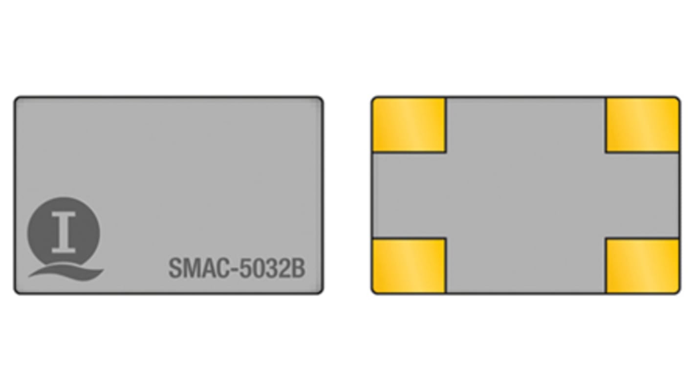 Interquip 8MHz Quarzmodul, Oberflächenmontage, ±30ppm, 12pF, B. 3.2mm, H. 0.8mm, L. 5mm, SMD, 4-Pin