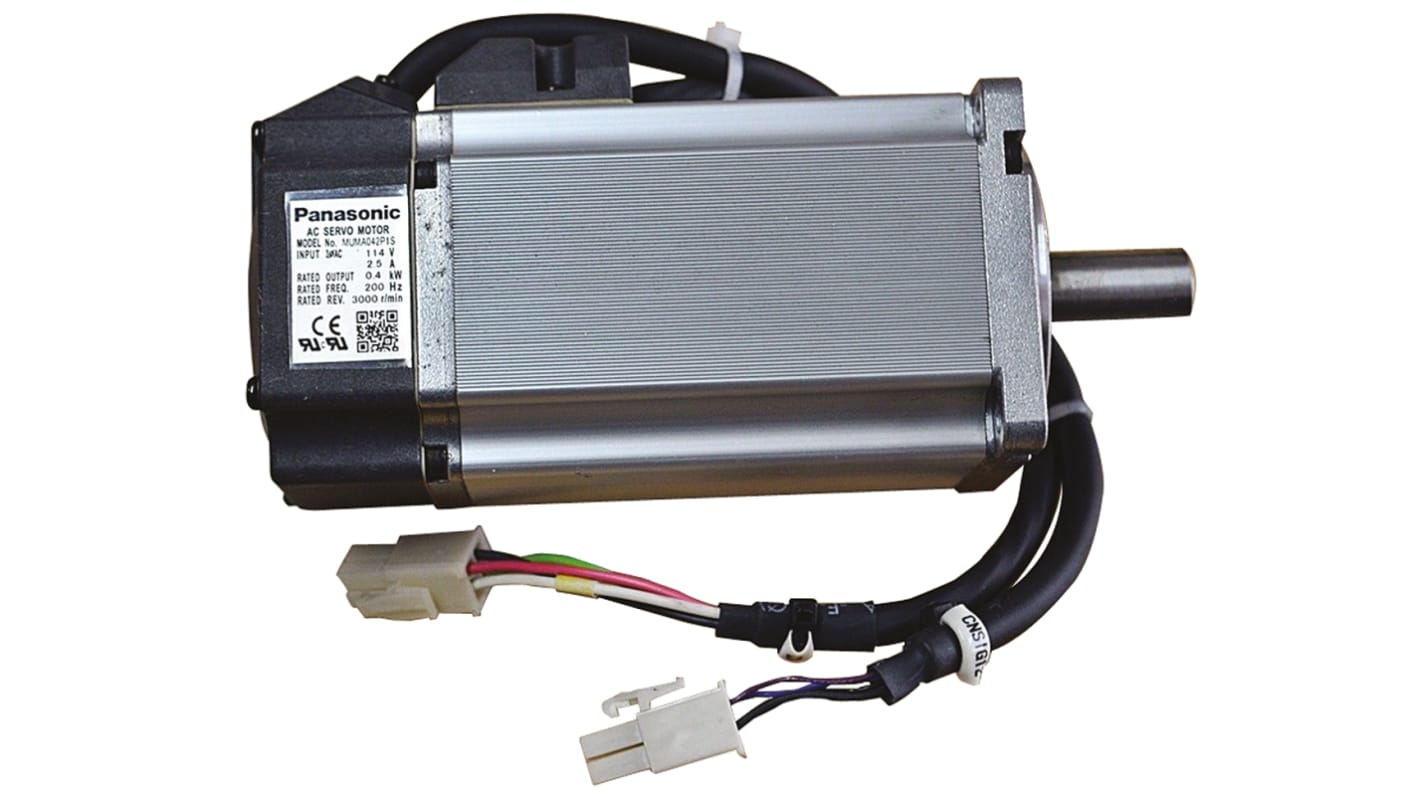 Panasonic Servomotor, 1,91 Nm, 200 V, 5000 U/min, 200 W, 50mm, B. 60mm, T. 60mm, L. 129mm