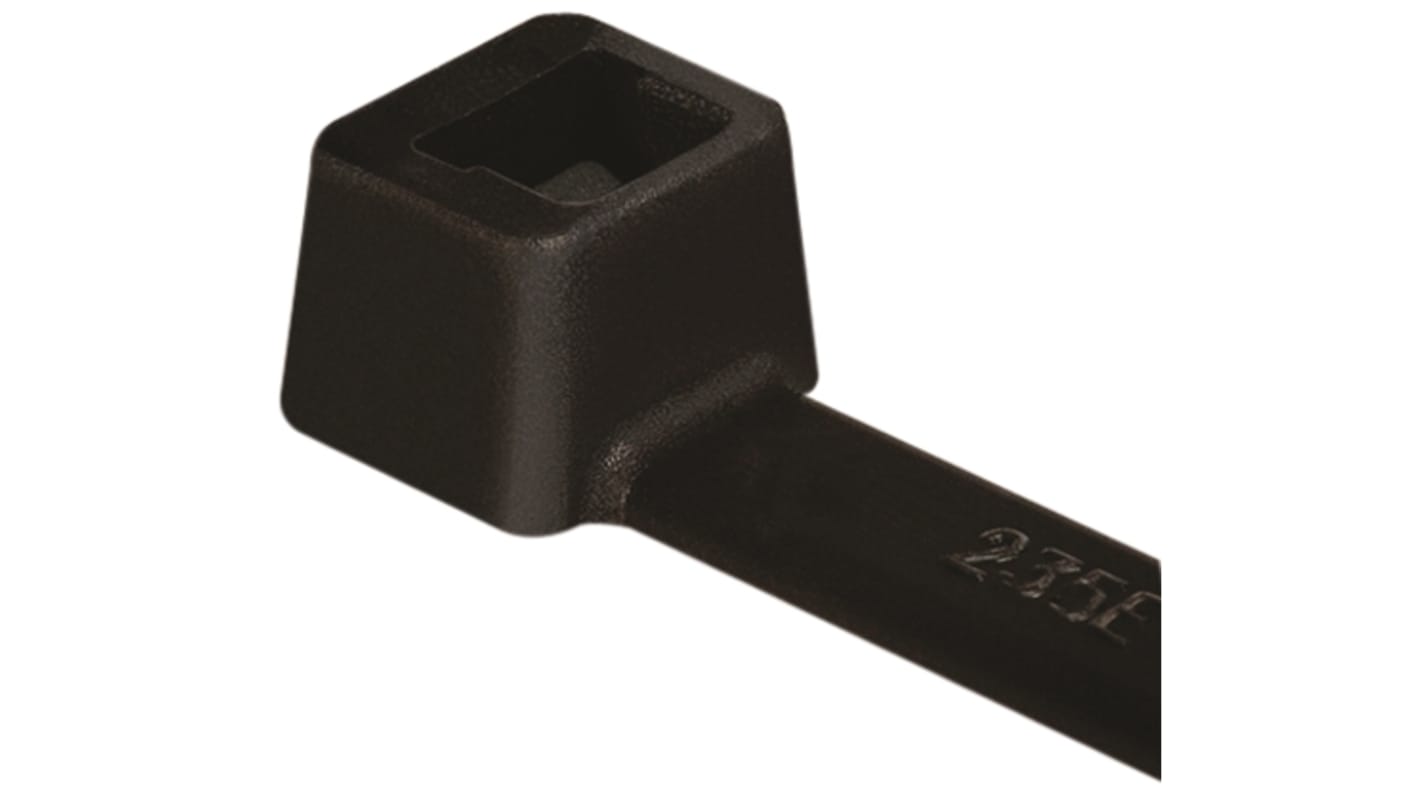 HellermannTyton Cable Tie, Inside Serrated, 600mm x 7.6 mm, Black Polyamide 6.6 (PA66), Pk-50