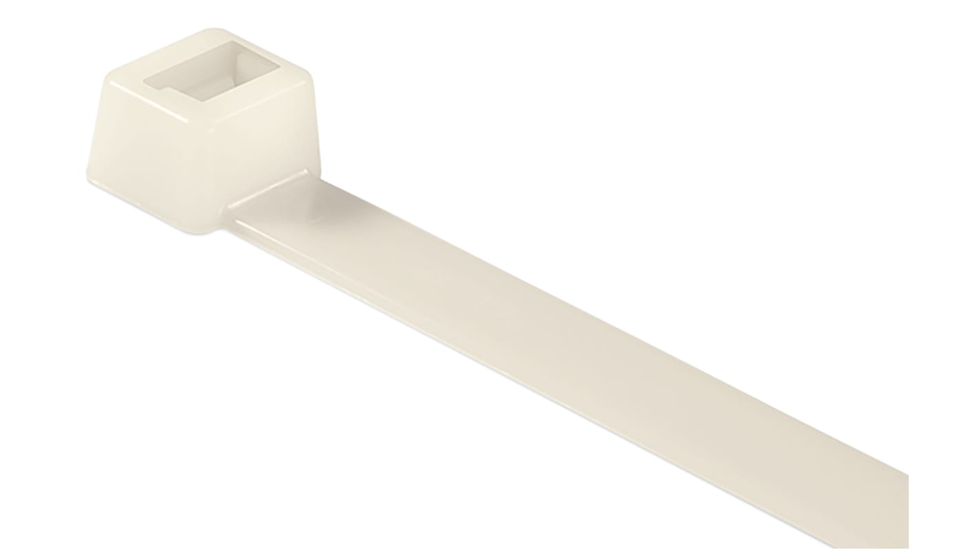 HellermannTyton Cable Tie, Inside Serrated, 120mm x 4.8 mm, Natural Polyamide 6.6 (PA66), Pk-200