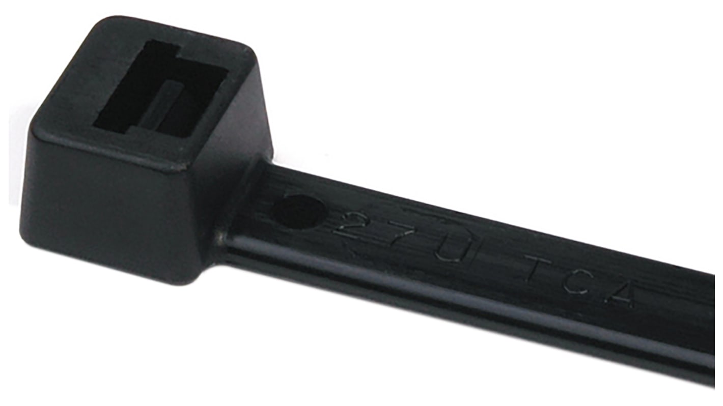 HellermannTyton Cable Tie, Inside Serrated, 445mm x 4.6 mm, Black Polyamide 6.6 (PA66), Pk-500