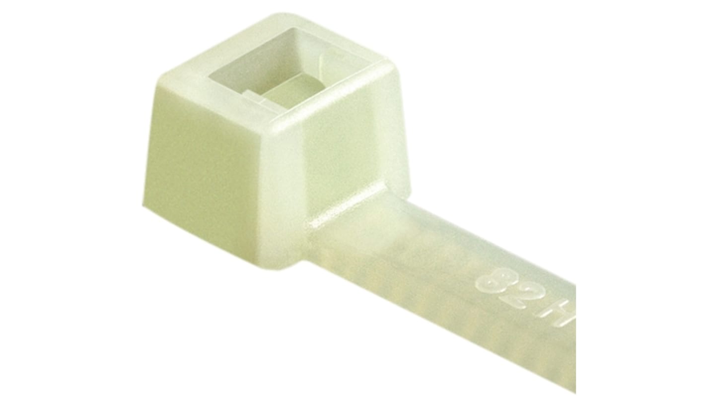 HellermannTyton Cable Tie, Inside Serrated, 245mm x 4.6 mm, Natural Polyamide 6.6 (PA66), Pk-100