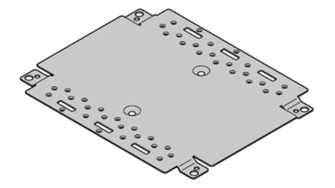 nVent SCHROFF Steel Mounting Plate, 1mm H, 444mm W, 221mm L for Use with Interscale M Electronic Case