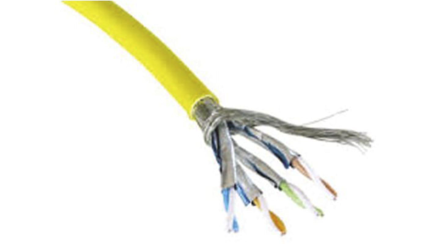 RS PRO Cat7a Ethernet Cable, S/FTP, Yellow LSZH Sheath, 100m, Low Smoke Zero Halogen (LSZH)