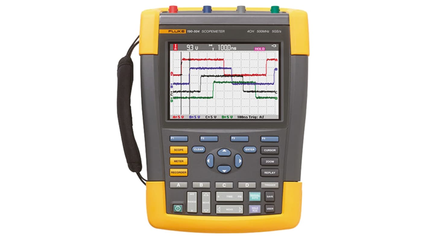 Fluke 190 ScopeMeter 190 Series Digital Handheld Oscilloscope, 500MHz