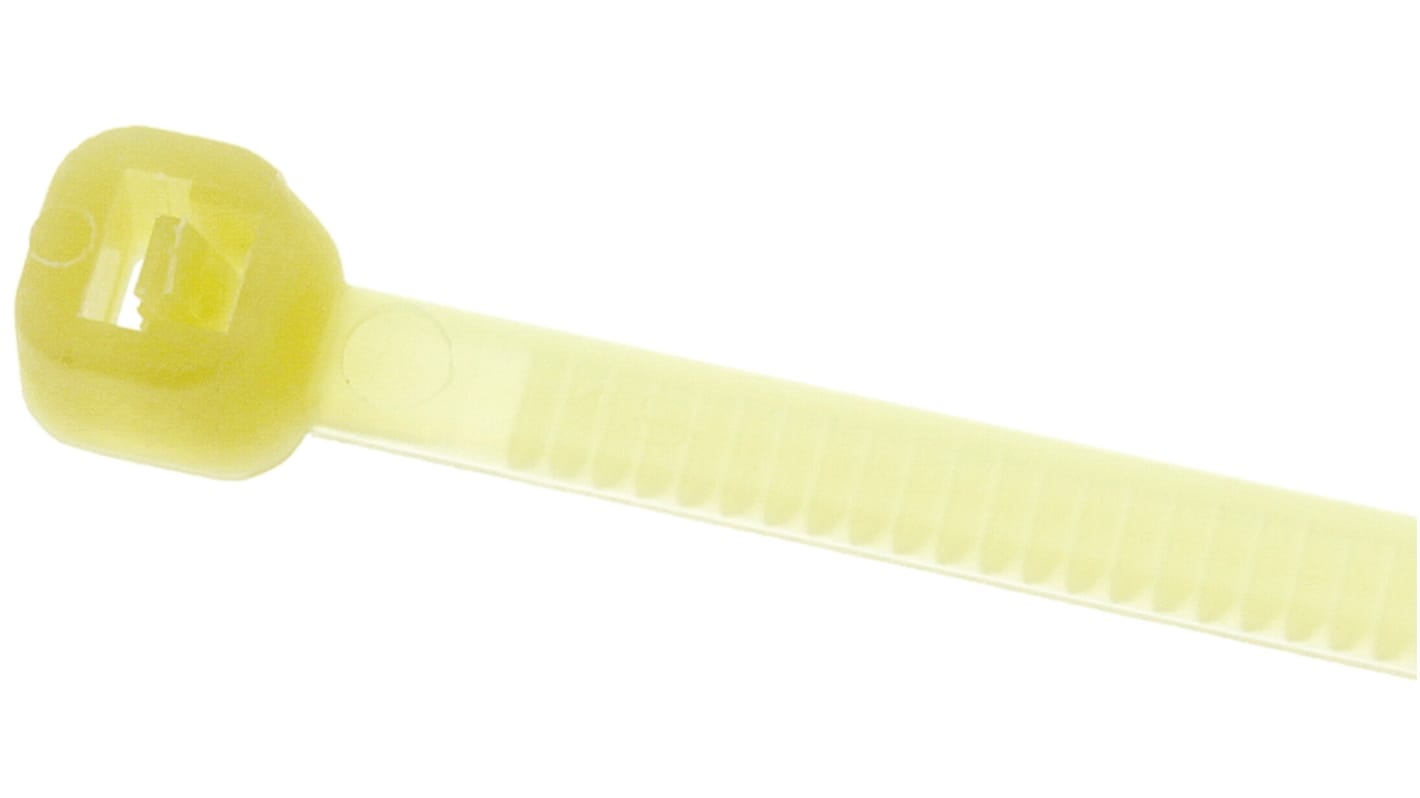 RS PRO Cable Tie, Heat Stabilised, 203mm x 3.6 mm, Green Nylon, Pk-100