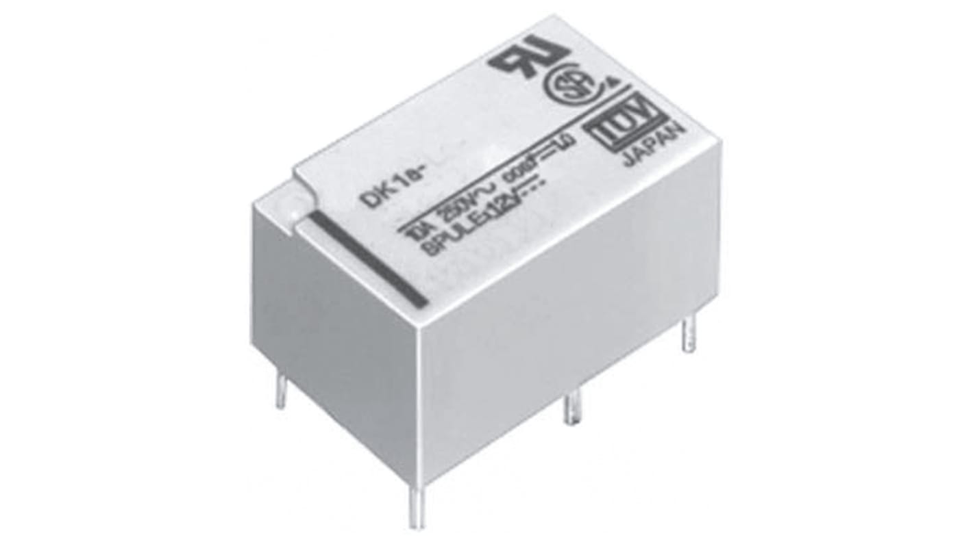 DK1A-L2-5V-F | Panasonic PCB Mount Latching Power Relay, 5V dc Coil ...
