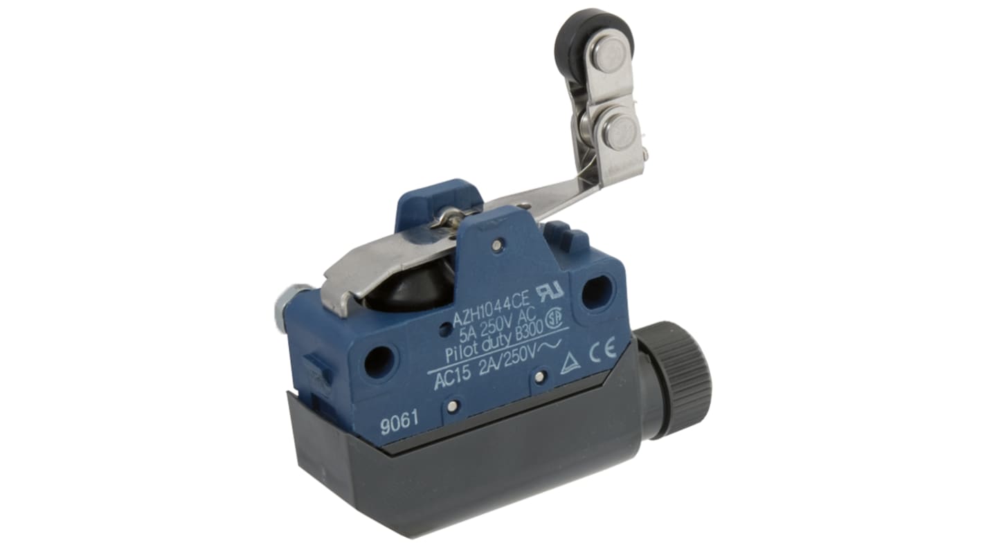 Panasonic Roller Lever Limit Switch, NO/NC, SPDT, Plastic Housing, 250V ac Max, 5A Max