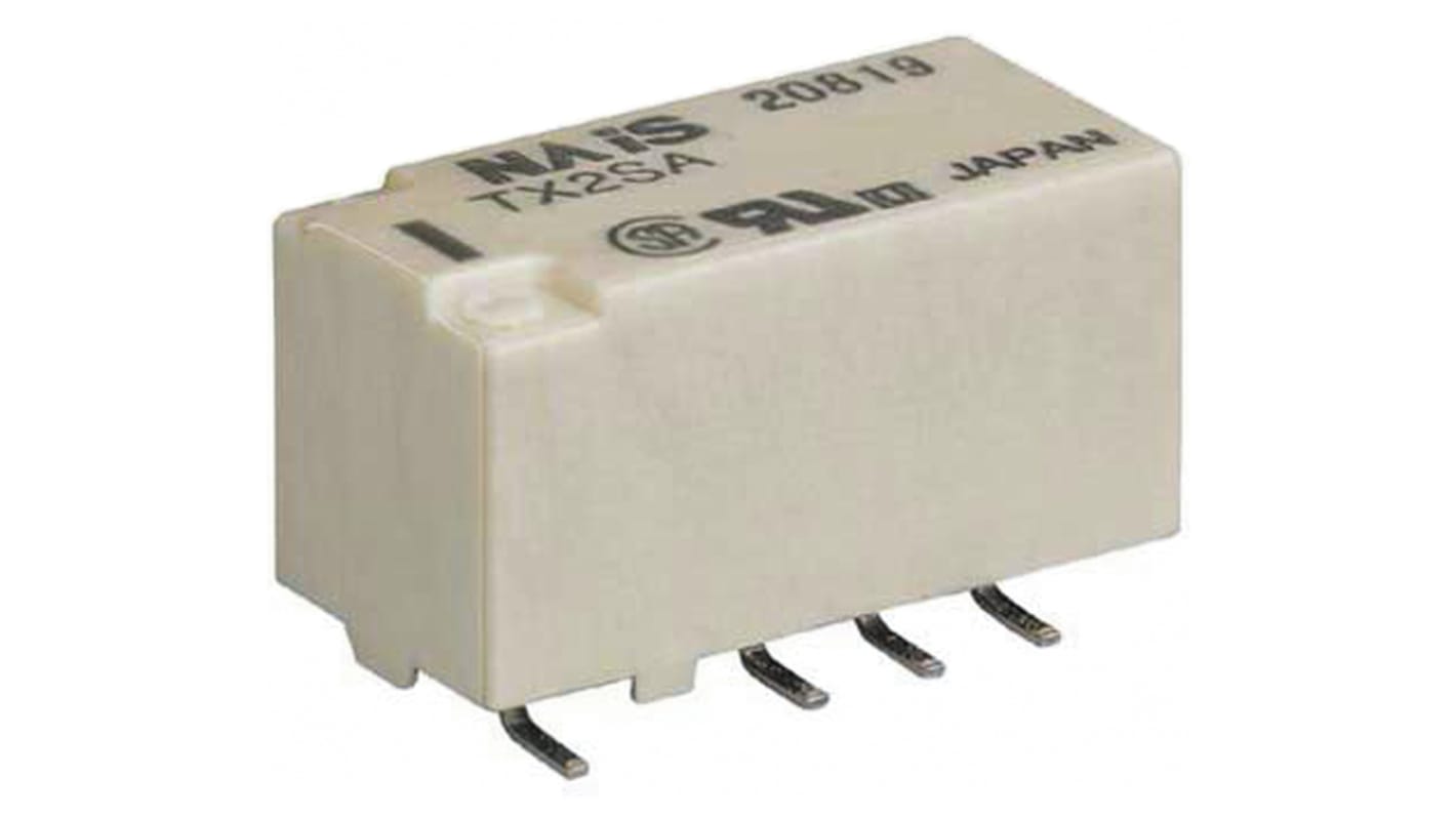 Panasonic Surface Mount Latching Signal Relay, 5V dc Coil, 2A Switching Current, DPDT