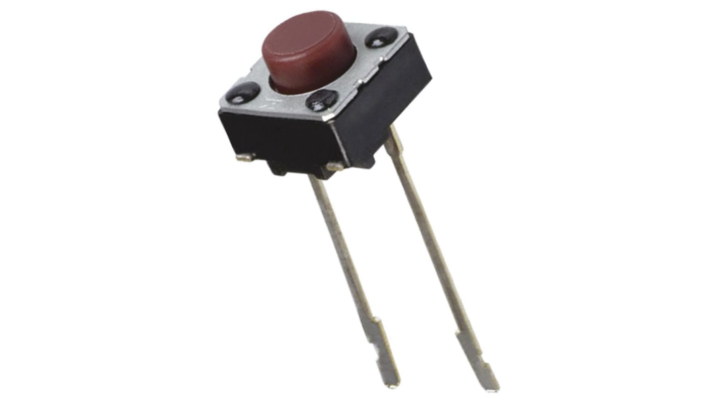 Red Button Tactile Switch, SPST 20 mA @ 15 V dc 1.6mm