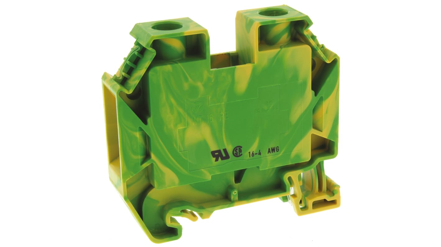 Wieland WT 16 PE Schutzleiterklemme Einfach Grün, Gelb, 1 kV
