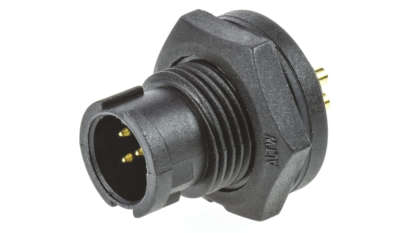 Amphenol Industrial Circular Connector, 5 Contacts, Panel Mount, Miniature Connector, Socket, Male, IP67, Ceres Series