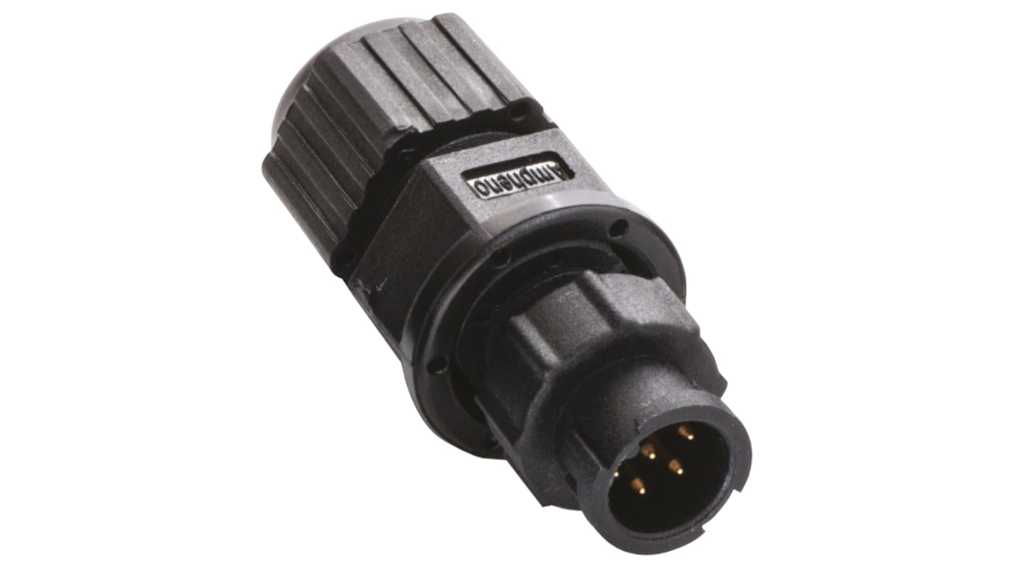 Amphenol Industrial Circular Connector, 6 Contacts, Panel Mount, Miniature Connector, Plug, Male, IP67, Ceres Series