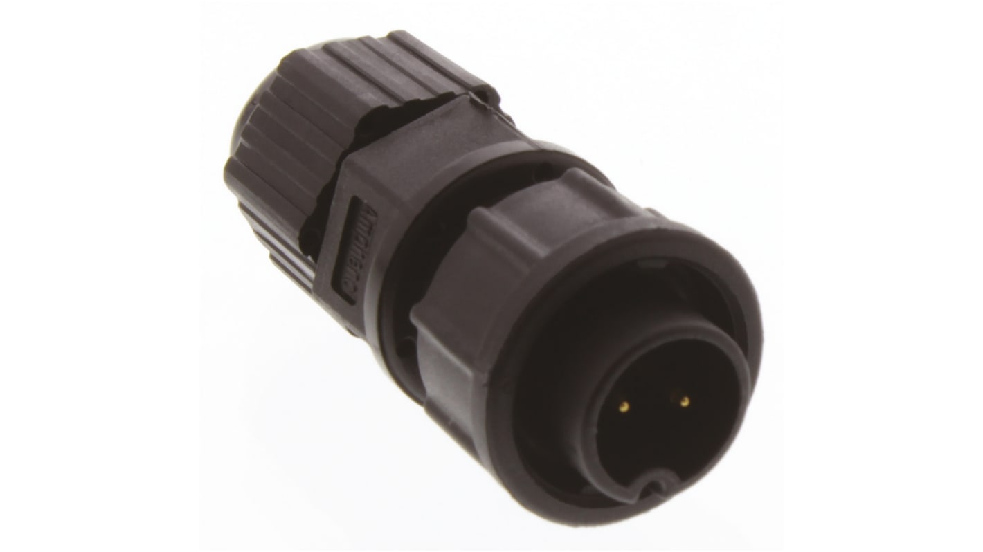 Amphenol Industrial Circular Connector, 2 Contacts, Cable Mount, Plug, Male, IP67, Ceres Series