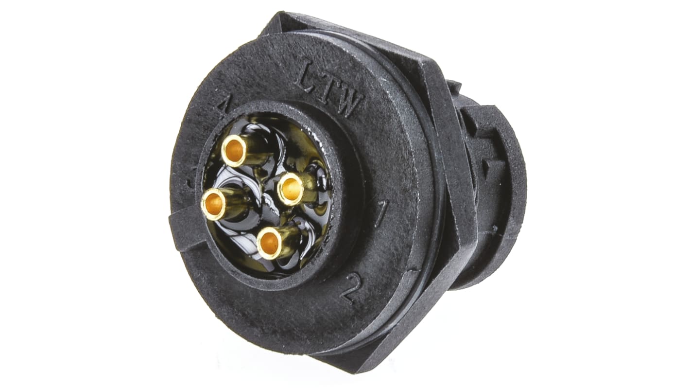 Amphenol Industrial Circular Connector, 4 Contacts, Panel Mount, Plug, Male, IP67, Ceres Series