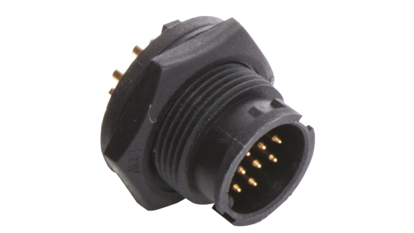 Amphenol Industrial Circular Connector, 12 Contacts, Panel Mount, Plug, Male, IP67, Ceres Series