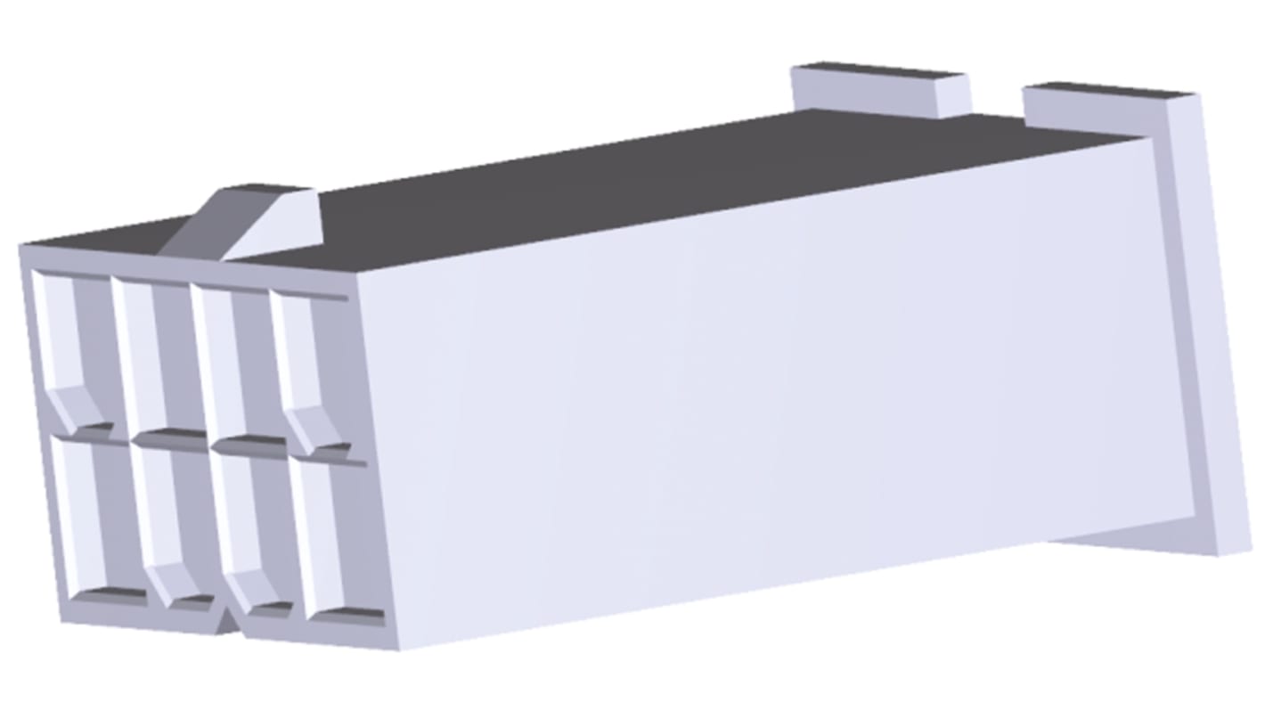 Boitier de connecteur Mâle, 4 contacts sur 2 rangs, pas 4.2mm, Droit, Montage sur câble, série VAL-U-LOK