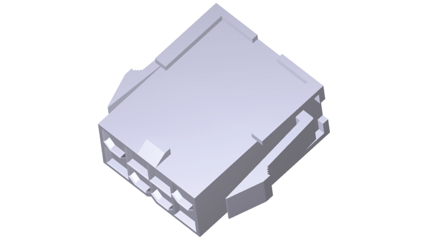 Boitier de connecteur Mâle, 8 contacts sur 2 rangs, pas 4.2mm, Droit, Montage panneau, série VAL-U-LOK