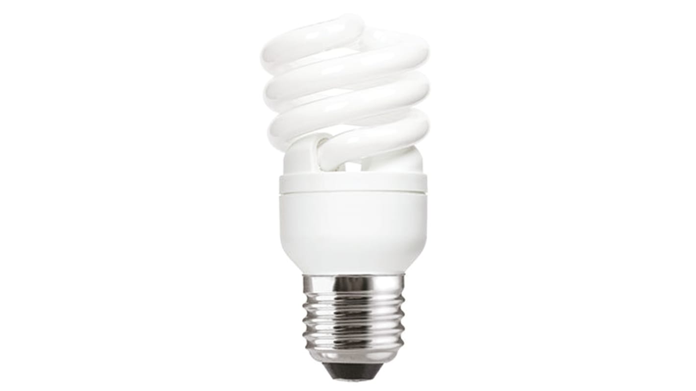 Lampadina fluorescente GE con base E27, 2700K (Bianco caldo), forma A spirale