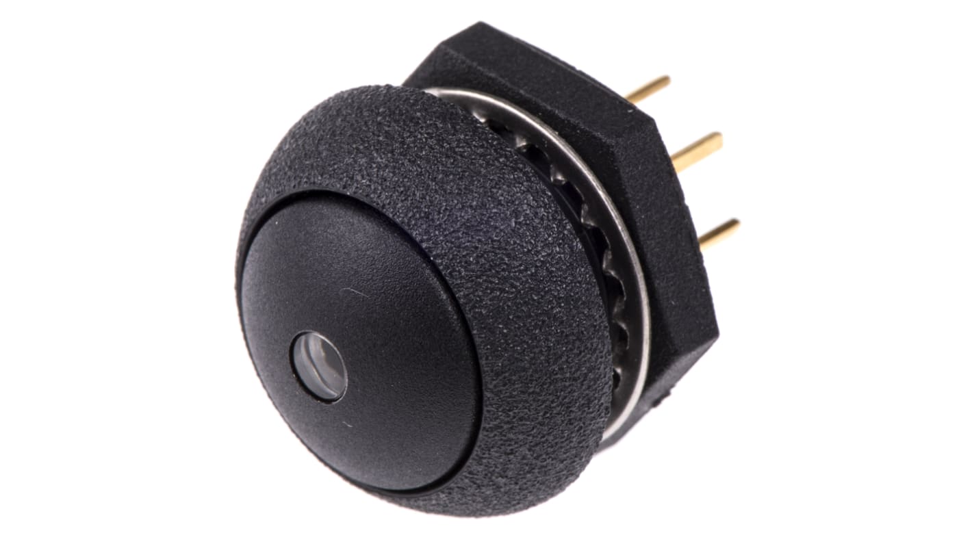 Otto Illuminated Push Button Switch, Momentary, Panel Mount, SPDT, Amber LED, 28V dc, IP68S