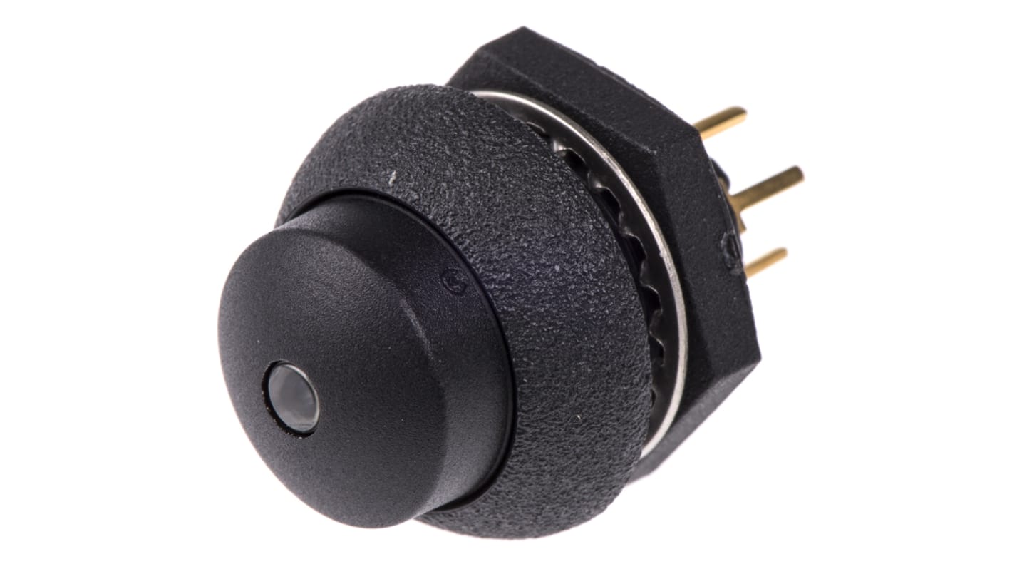 Otto Illuminated Push Button Switch, Momentary, Panel Mount, SPDT, Red LED, 28V dc, IP68S