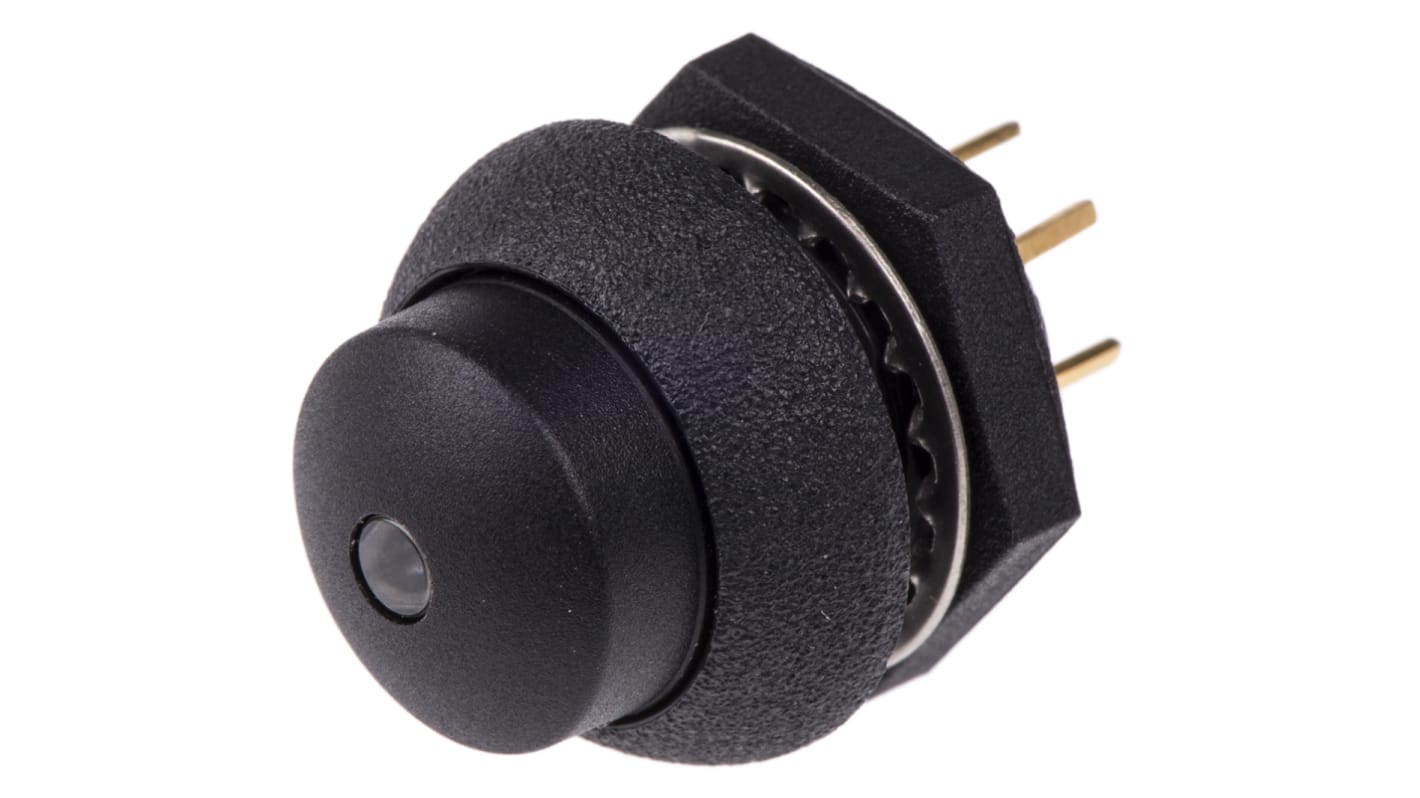 Otto Illuminated Push Button Switch, Momentary, Panel Mount, SPDT, Amber LED, 28V dc, IP68S