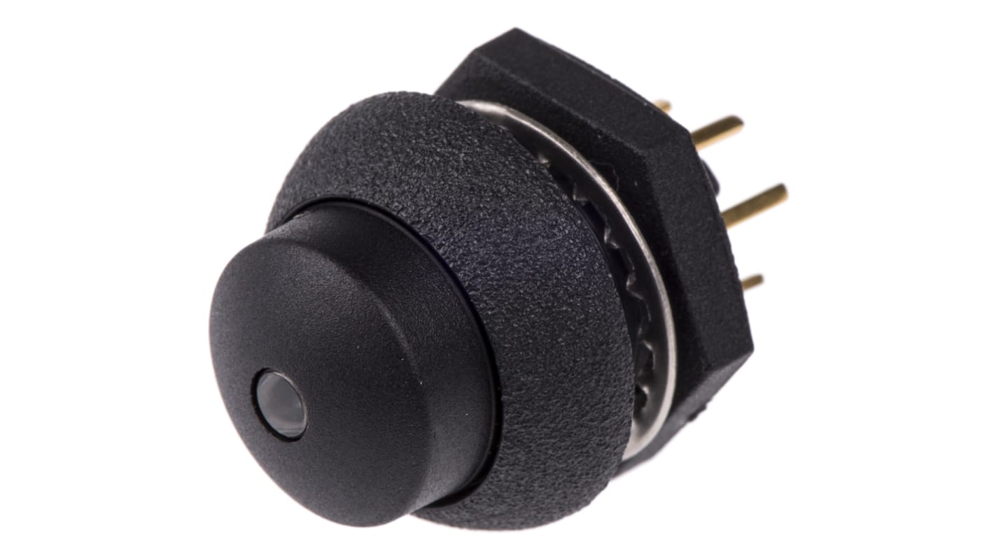 Otto Illuminated Push Button Switch, Momentary, Panel Mount, SPDT, Blue LED, 28V dc, IP68S