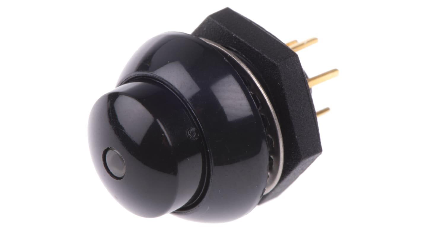 Otto Illuminated Push Button Switch, Momentary, Panel Mount, SPDT, Green LED, 28V dc, IP68S