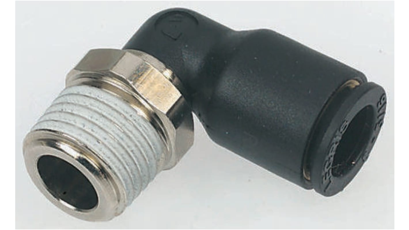 Legris LF3000 Winkelgewindeadapter, Gewinde-zu-Rohr, Nylon glasfaserverstärkt, R1/2 Stecker, 20 bar