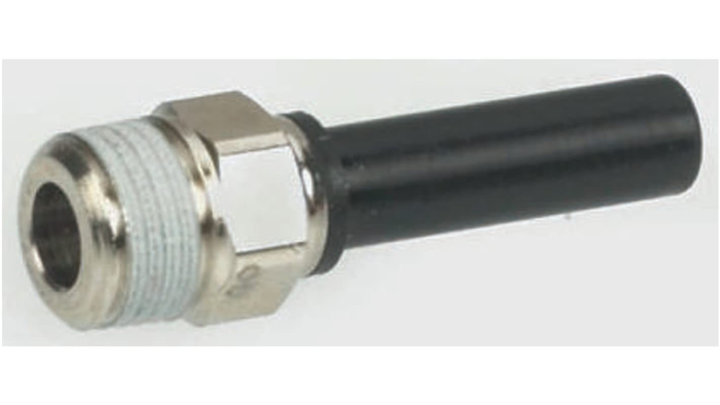 Legris LF3000 Series Straight Threaded Adaptor, R 1/8 Male to Push In 6 mm, Threaded-to-Tube Connection Style