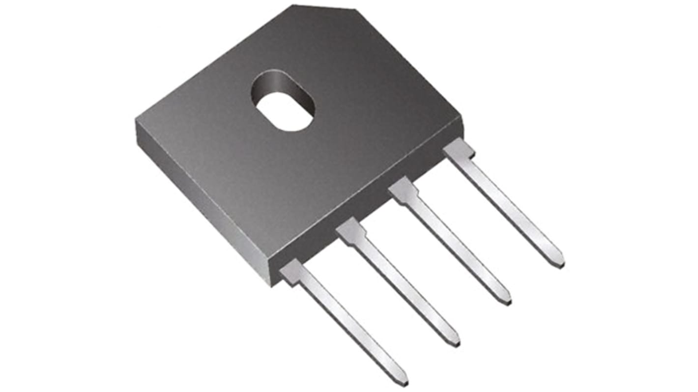 Vishay Brückengleichrichter, 1-phasig 6A 600V THT 1.05V GBU 4-Pin 300μA Siliziumverbindung
