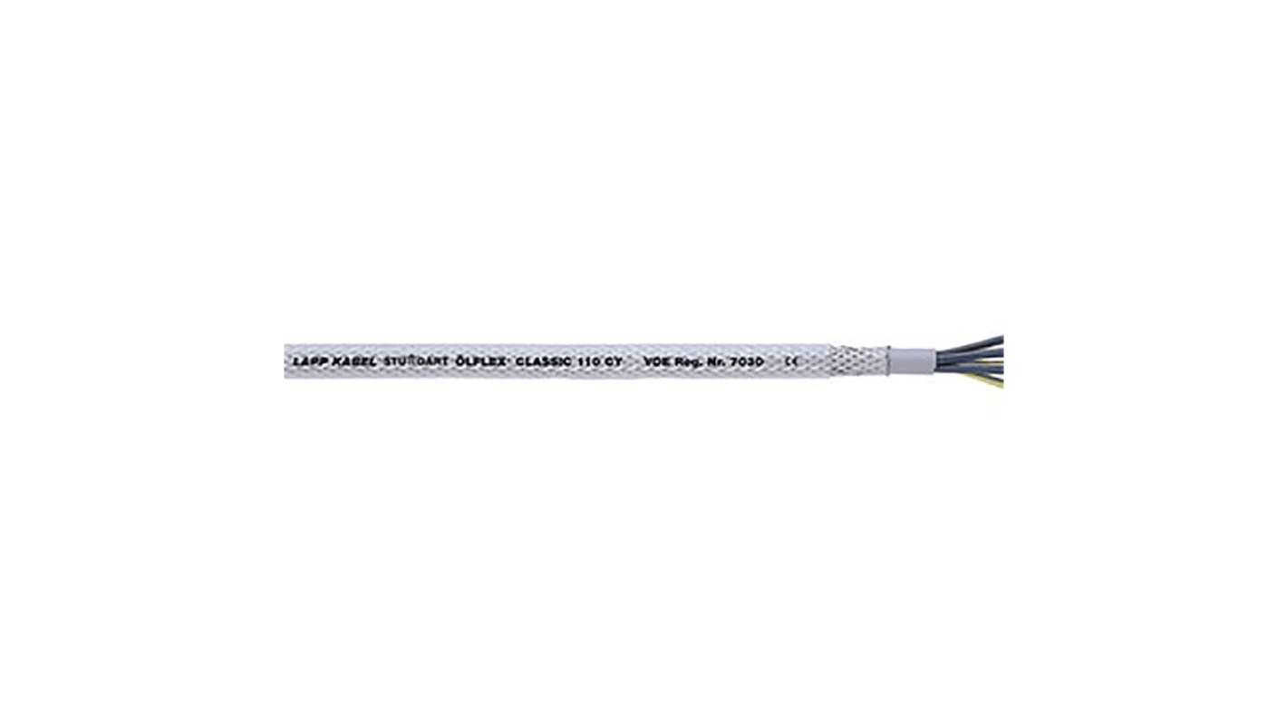 Lapp ÖLFLEX CLASSIC 110 CY Control Cable, 4 Cores, 1.5 mm², CY, Screened, 50m, Transparent PVC Sheath, 16 AWG